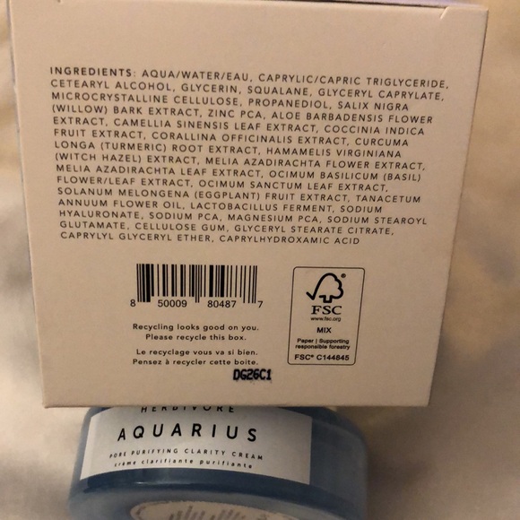 Herbivore Aquarius Pore Purifying Clarity Cream Moisturizer Combo Oily 50ml NIB - Picture 8 of 12